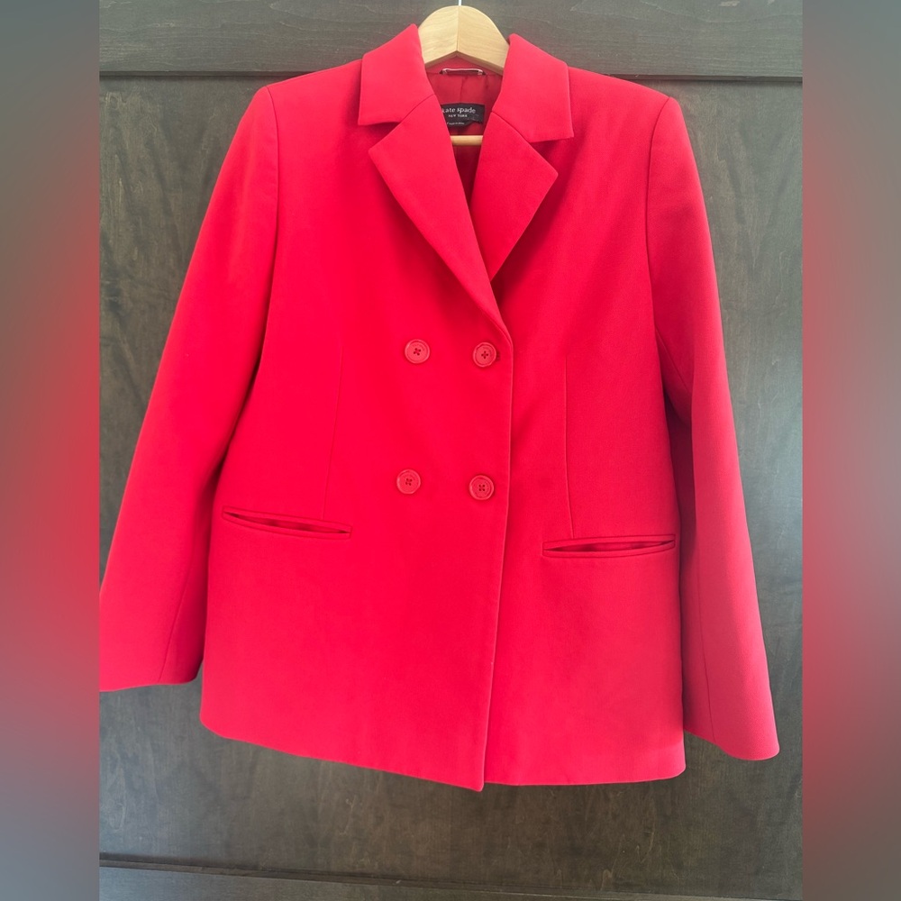 kate spade Red Tech Twill Blazer